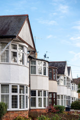 Fototapeta na wymiar day view row of typical english houses in northampton
