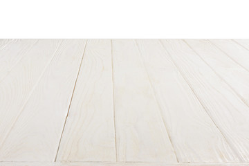 surface of white wooden planks isolated on white background