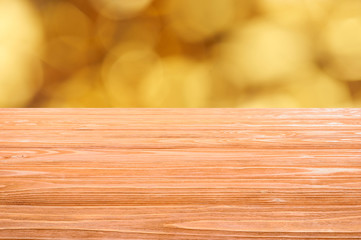 template of orange wooden floor with blurred orange background