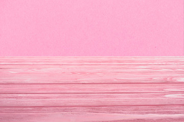 Obraz premium template of pink wooden floor with pink background