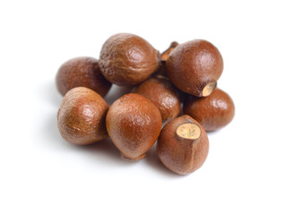 Nuts of Staphylea, or bladdernut. Isolated on white backgroumd