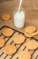 Delicious cookies and a glass of milk