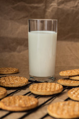 Delicious cookies and a glass of milk