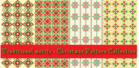 Christmas patterns set - traditional motifs