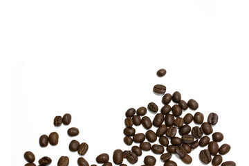 Coffee beans isolated on white background.