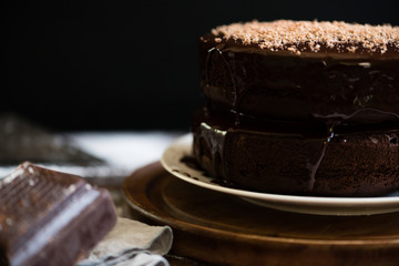 Chocolate cake food photography recipe idea