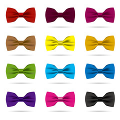  Vector drawn bow tie set.Isolated on white background.