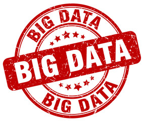 big data red grunge round vintage rubber stamp