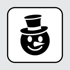Black snowman icon. Vector illustration