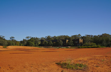 Yellow soil at park in Australia