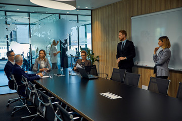 Group of business people discussing in meeting