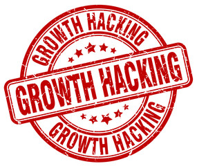 growth hacking red grunge stamp