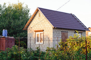 Stone country house, rough finish.