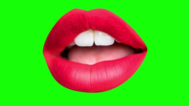 lips green screen mouth communication kiss woman sexy