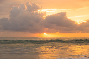 Golden sunset on the beach 