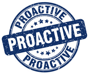 proactive blue grunge stamp