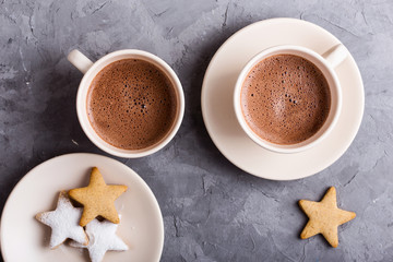 Christmas cookies and  hot chocolate