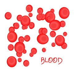 Blood. Erythrocyte. On a white background.