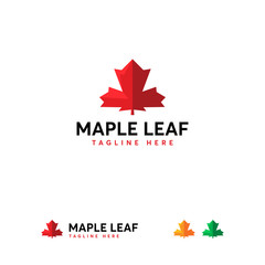 Canadian maple Leaf logo designs cocnept vector, Red leaf logo template