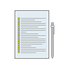 The test icon in linear flat style. Poll, Exam or Checklist.