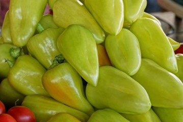 green natural green texture of sweet pepper in a heap