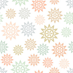 Seamless pattern with abstract flowers. Vector illustration.