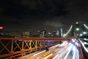 Fototapeta na wymiar New York Night Langzeit Skyline Manhattan