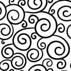 Fototapeta premium Abstract curly geometric seamless pattern. Doodle background. Vector illustration.