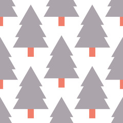 Obraz premium Spruce forest seamless pattern. Winter background. Vector illustration.