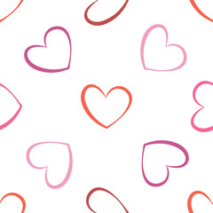 Abstract heart seamless pattern. Romantic background. Vector illustration.