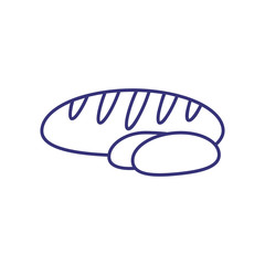Bread line icon. Baguette, loaf, bun. Pastry concept. Vector illustration can be used for topics like bakery, carbohydrate, cooking