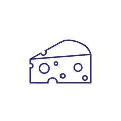 Cheese line icon. Portion, protein, calcium. Dairy product concept. Vector illustration can be used for topics like farm, culinary, food