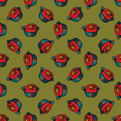 Candy seamless pattern. Endless comfit background. Vector illustration.