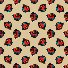 Candy seamless pattern. Endless comfit background. Vector illustration.