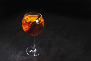 Fresh cocktail on a black background. Alcoholic and Fruit Non-alcoholic cocktails. 