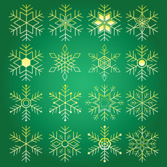 Many Abstract Shape Of Snowflakes - December Winter Christmas Ornate