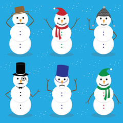 Snowman Cute Cartoon Character Sets