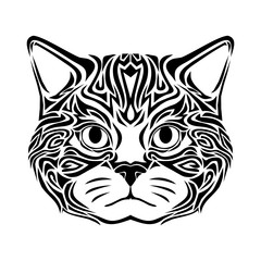 cat head tribal art