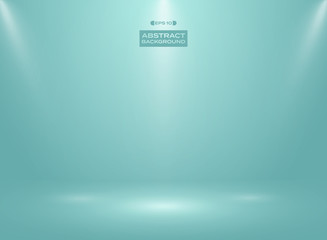 Obraz premium Abstract of blue mint color in studio room background with sportlights.