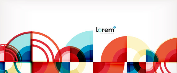 Obraz premium Circle abstract background, bright colorful round geometric shapes