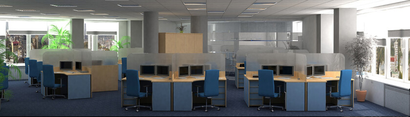 office, interior visualization, 3D illustration