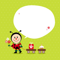 Ladybug Bouquet Handcart Gift Cake Speechbubble Green