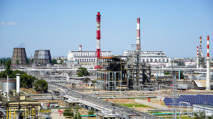 Oil refinery in Russia. equipment and complexes for hydrocarbon processing.