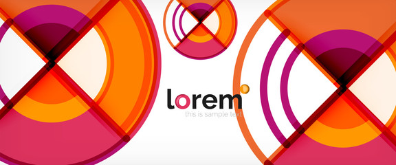 Obraz premium Circle abstract background, bright colorful round geometric shapes