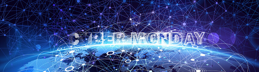 Cyber Monday Online Sale Event. Vector Technology illustration