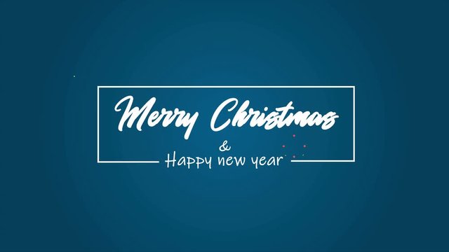 A greeting animation Merry Christmas and happy new year
