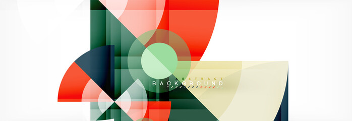 Triangles and circle geometric background