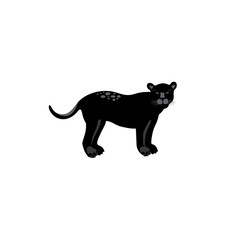 Vector illustration. Cartoon style icon of panther. Cute character for different design.