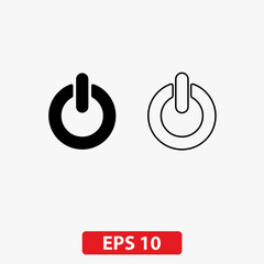 Power button icon. Vector