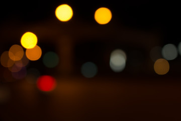 Defocused city night filtered bokeh abstract background
